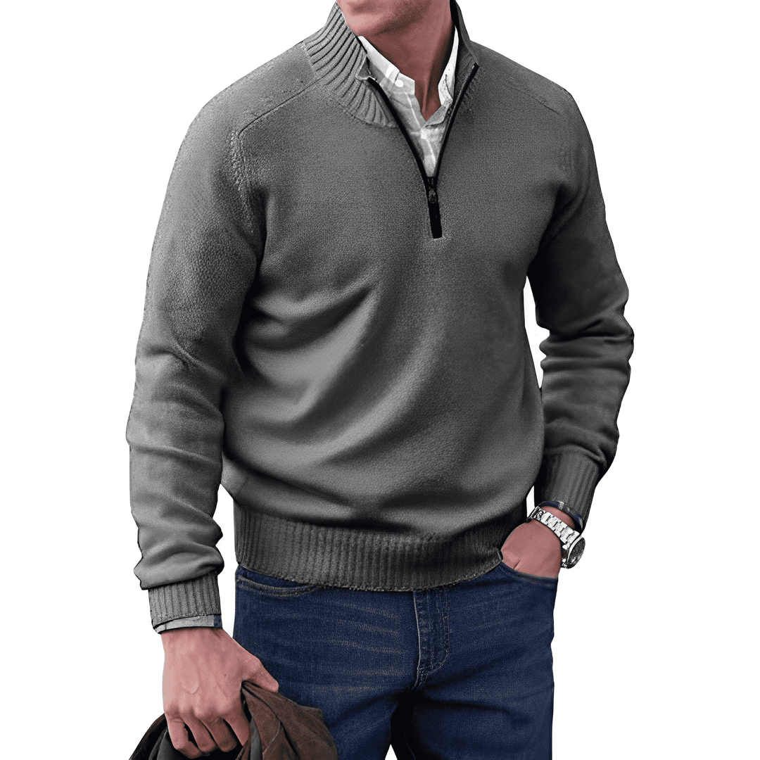 Men’s Knitted Half-Zip Pullover Jumper