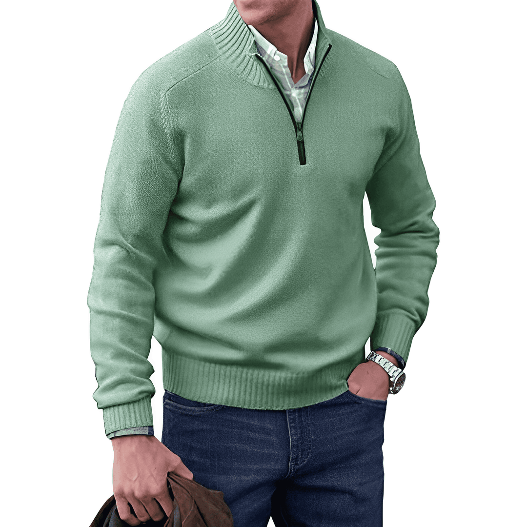 Men’s Knitted Half-Zip Pullover Jumper