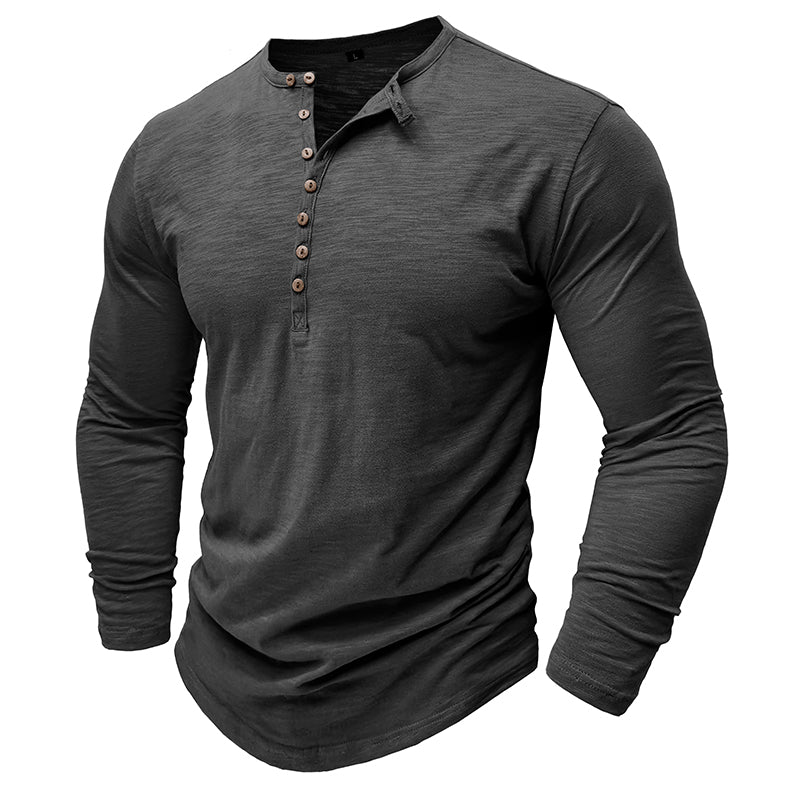 Justin | Camisa Henley de manga larga para hombre