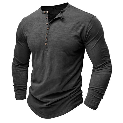 Justin | Camisa Henley de manga larga para hombre