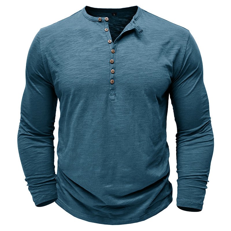 Justin | Camisa Henley de manga larga para hombre