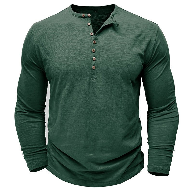 Justin | Camisa Henley de manga larga para hombre