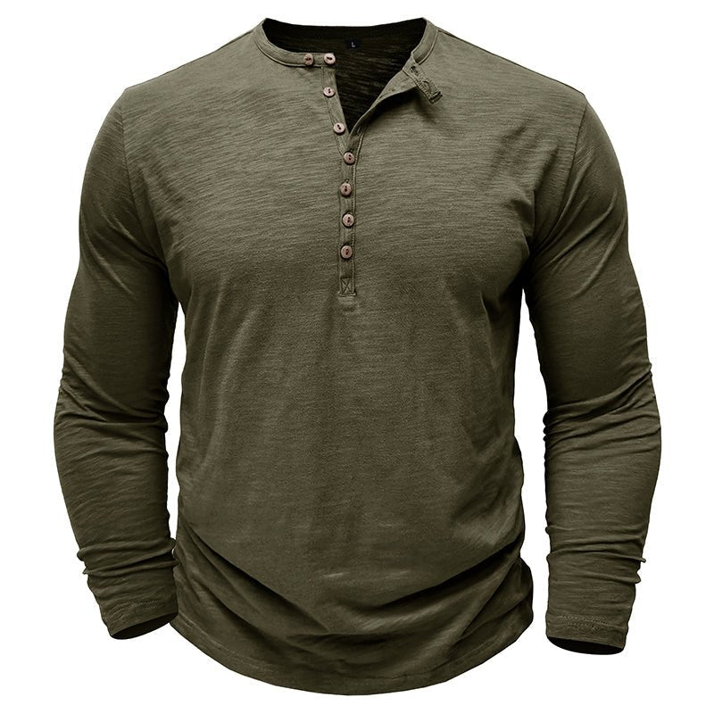 Justin | Camisa Henley de manga larga para hombre