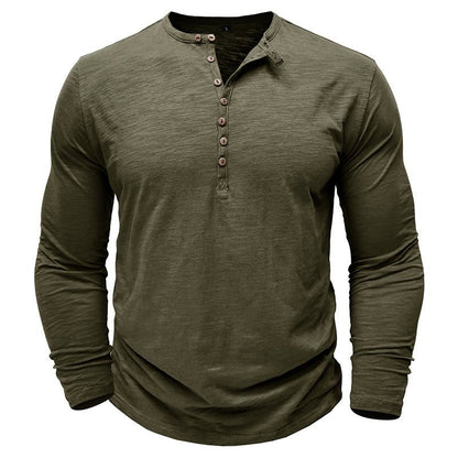 Justin | Camisa Henley de manga larga para hombre