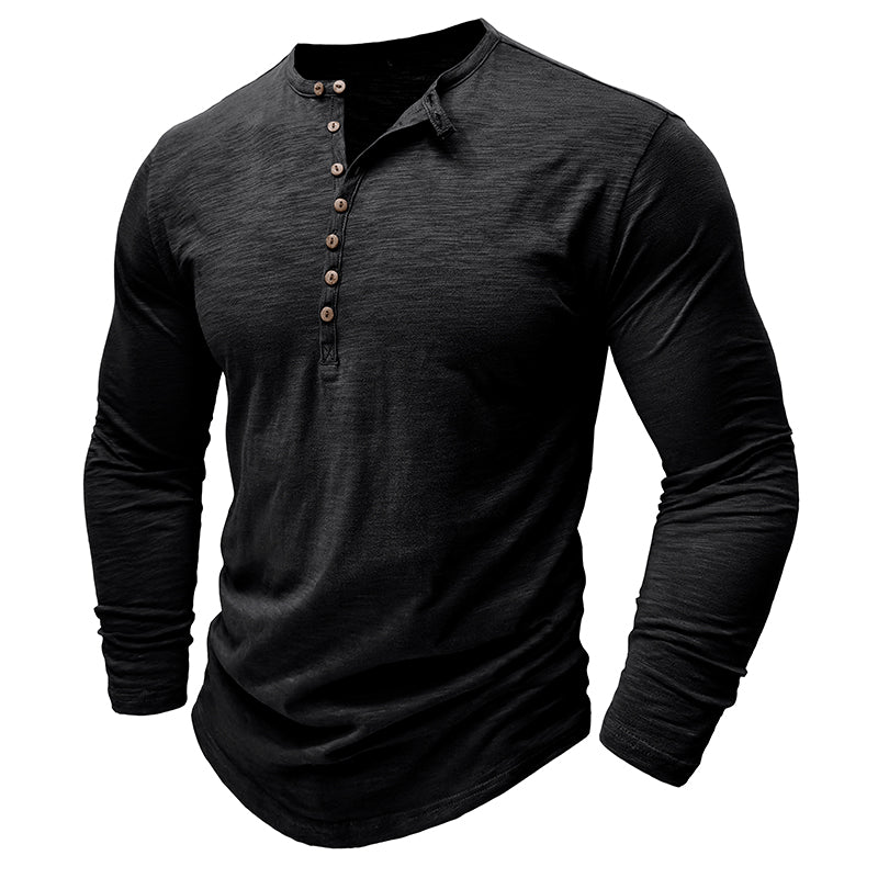 Justin | Camisa Henley de manga larga para hombre