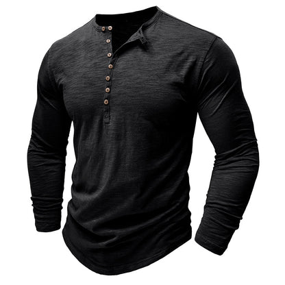Justin | Camisa Henley de manga larga para hombre