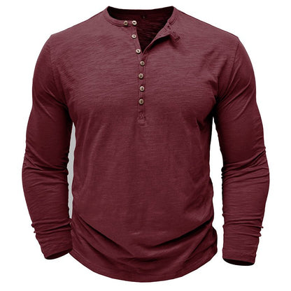 Justin | Camisa Henley de manga larga para hombre
