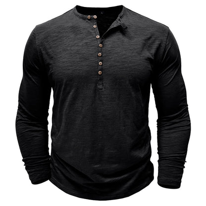 Justin | Camisa Henley de manga larga para hombre