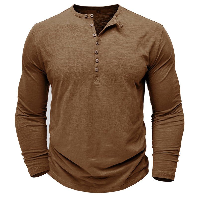 Justin | Camisa Henley de manga larga para hombre