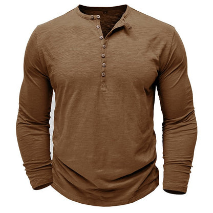 Justin | Camisa Henley de manga larga para hombre