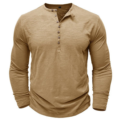 Justin | Camisa Henley de manga larga para hombre