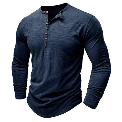 Justin | Camisa Henley de manga larga para hombre