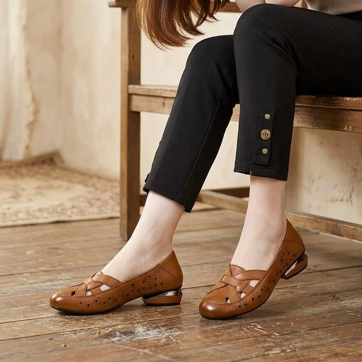 Lorella™ – Woven Cutout PU Slip-On Flat