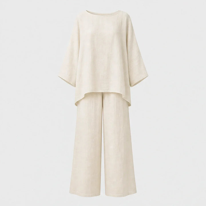 Ashmoore™ – Loose-Fit Long Sleeve Top & Wide-Leg Trousers Two-Piece Set + 50% OFF