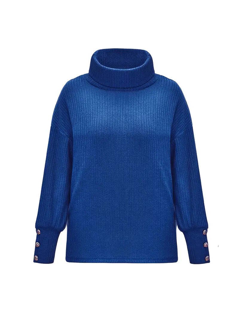 Women’s Winter Ribbed Cowl Neck Sweater