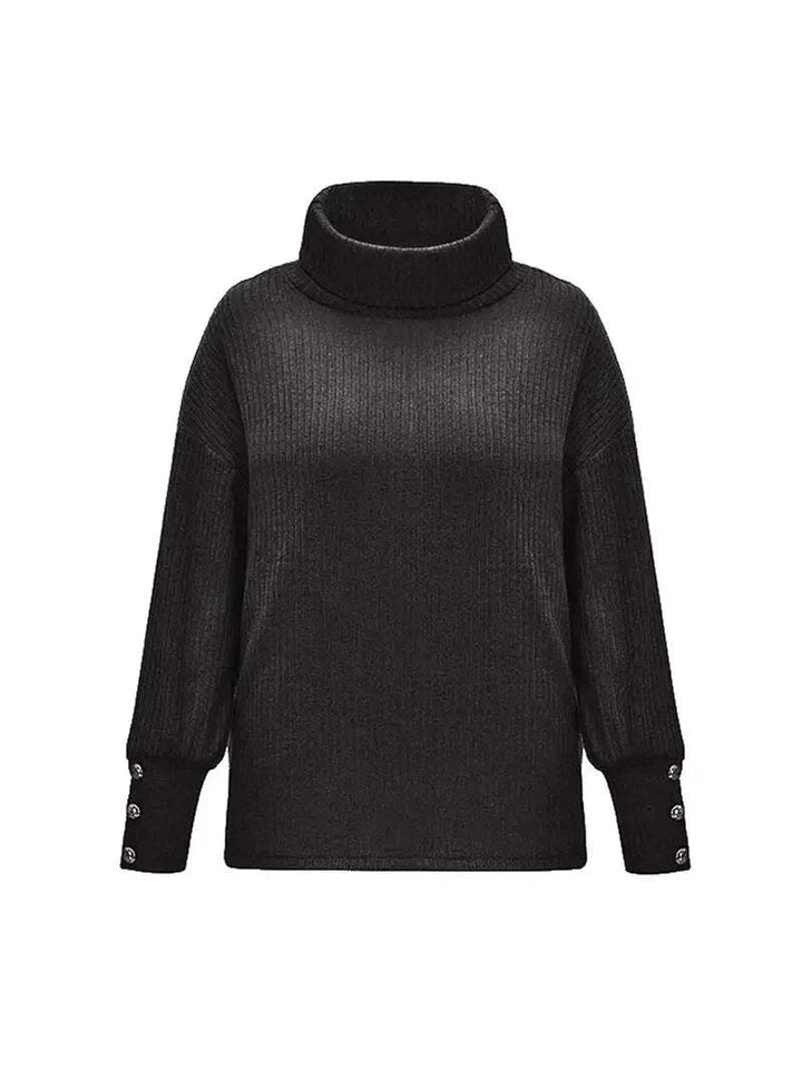Women’s Winter Ribbed Cowl Neck Sweater