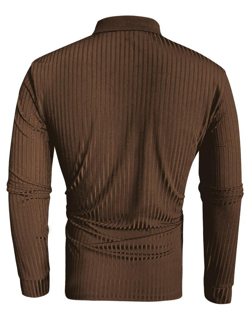 Stylish Fitted Long-Sleeve Polo
