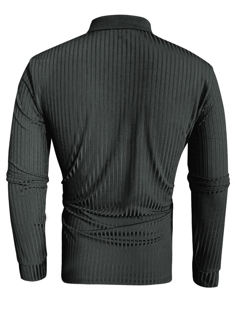 Stylish Fitted Long-Sleeve Polo