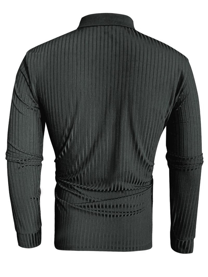 Stylish Fitted Long-Sleeve Polo