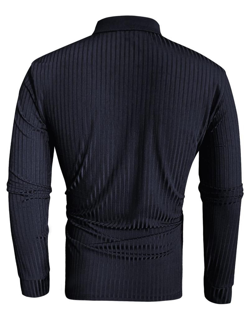 Stylish Fitted Long-Sleeve Polo