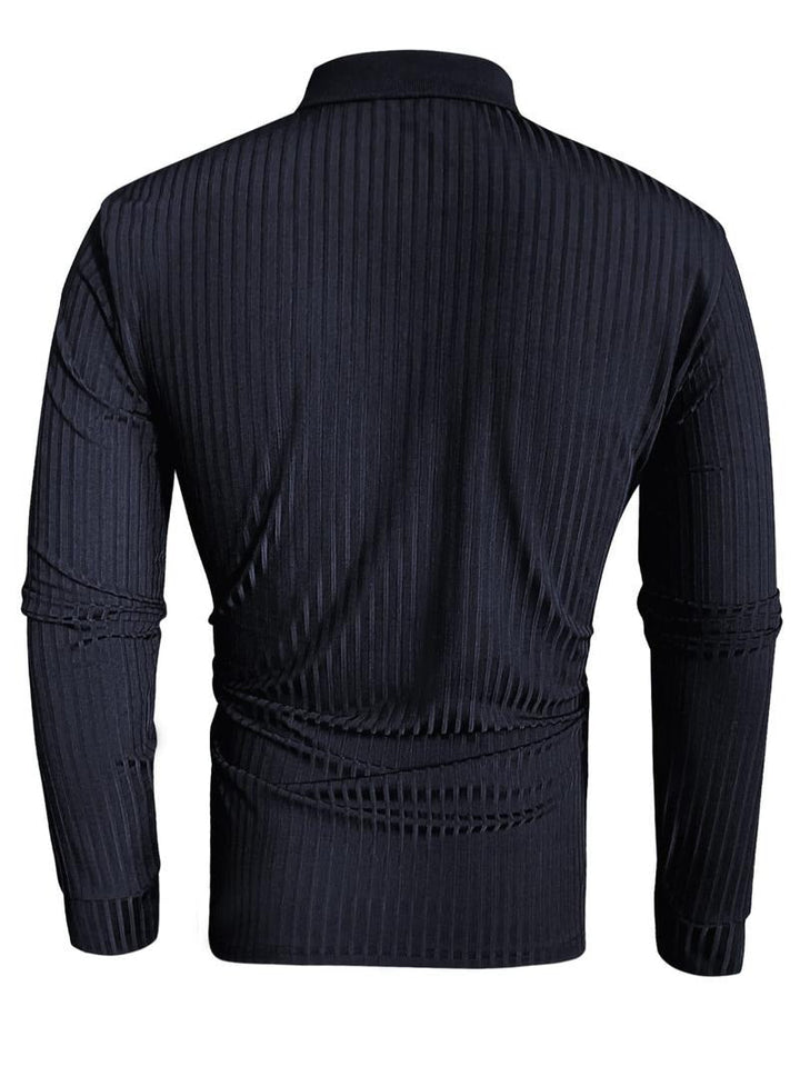 Stylish Fitted Long-Sleeve Polo