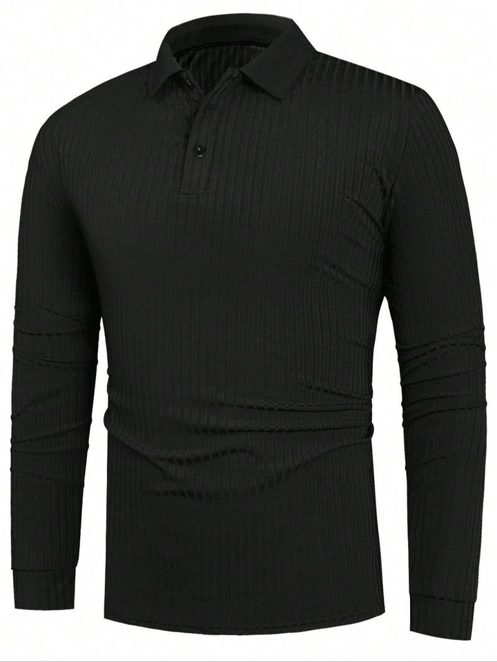 Stylish Fitted Long-Sleeve Polo
