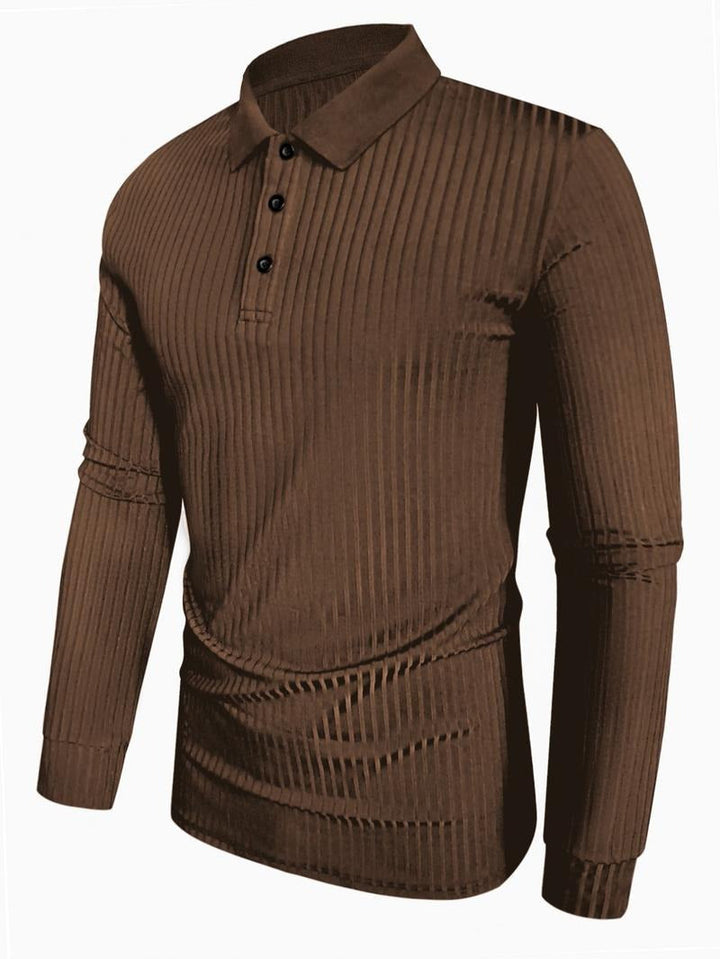 Stylish Fitted Long-Sleeve Polo