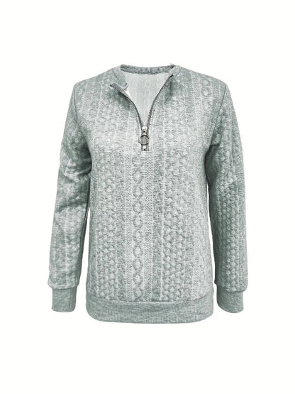 Freya | Top elegante de primavera con media cremallera para mujer