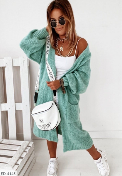 Women’s Winter Cozy Long Open-Front Cardigan