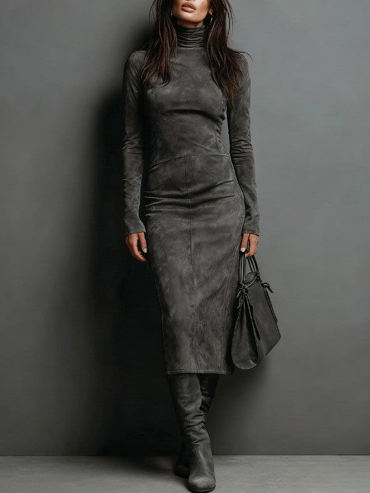 Emma | Vestido midi de manga larga 