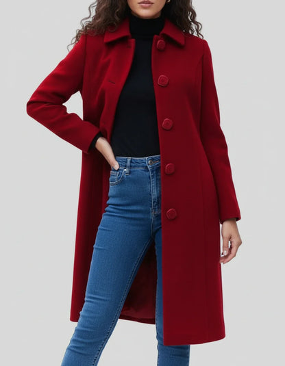 Lauren | Women’s Long Button Front Winter Coat