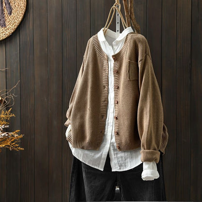 Fiona | Cárdigan informal de punto con botones de invierno para mujer