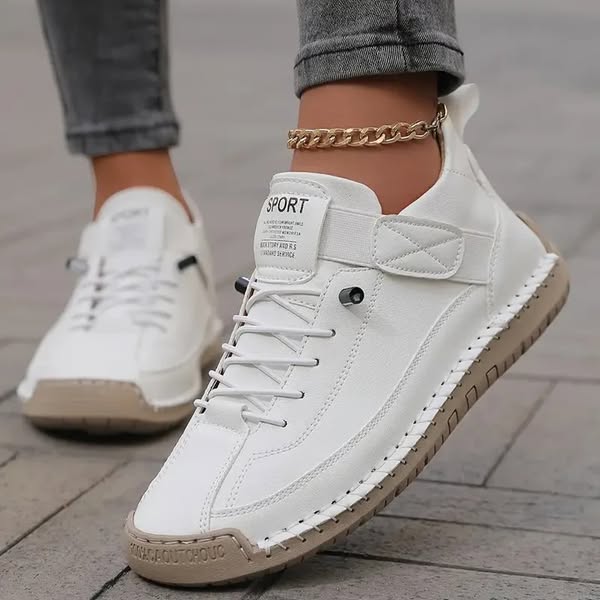 Kevara - Wide Toe Box Leather Sneakers
