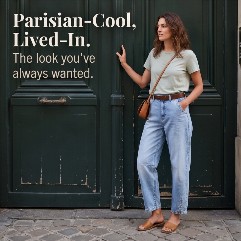 Lumière™ High-Waisted Cropped Barrel Jeans