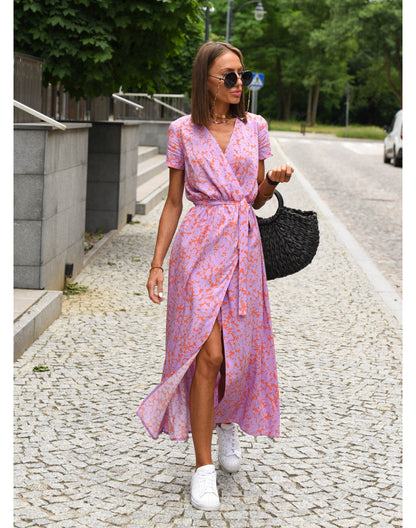 Tzahalit™ | Vestido floral de cuello en V elegante