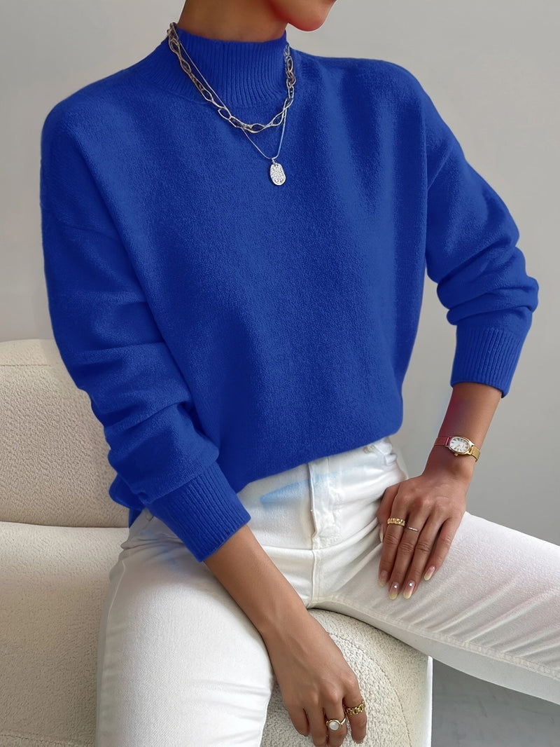 Comfortable Sweater with High Collar