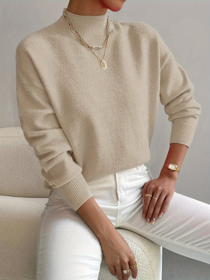 Comfortable Sweater with High Collar