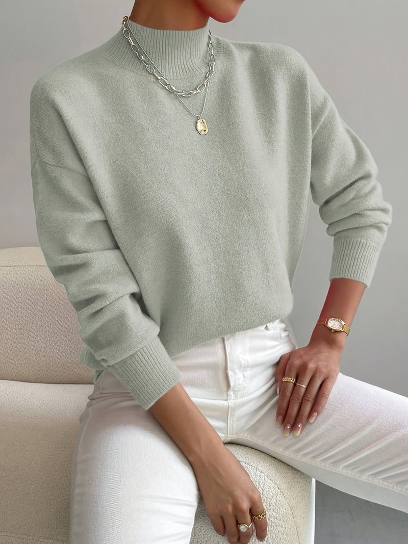 Comfortable Sweater with High Collar