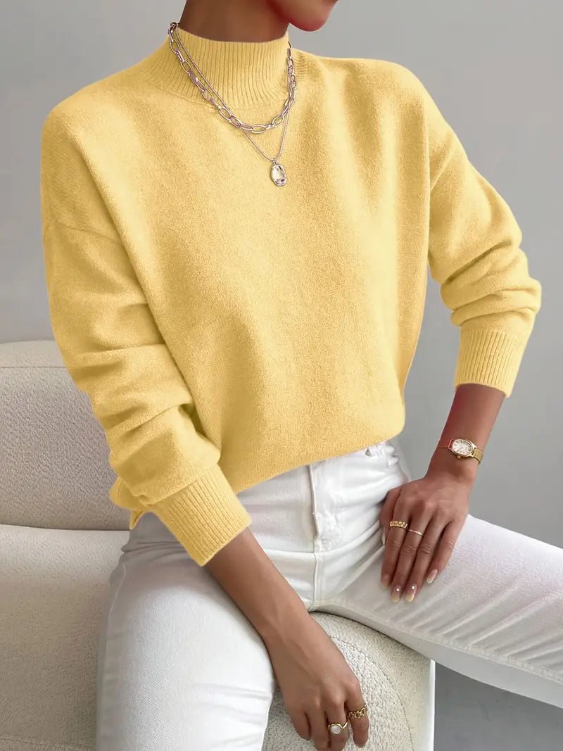 Comfortable Sweater with High Collar