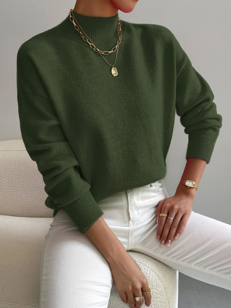 Comfortable Sweater with High Collar