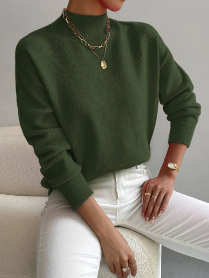 Comfortable Sweater with High Collar