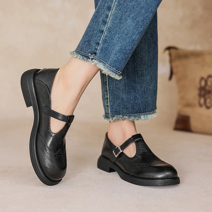 Mattea | Elegantes Mary Janes de Cuero