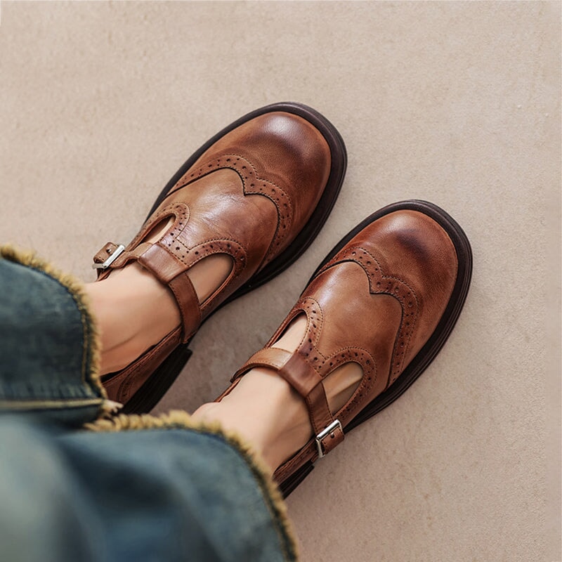 Mattea | Elegantes Mary Janes de Cuero