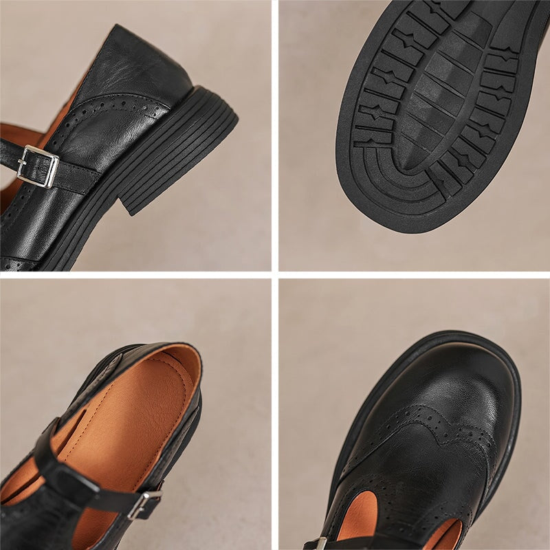 Mattea | Elegantes Mary Janes de Cuero