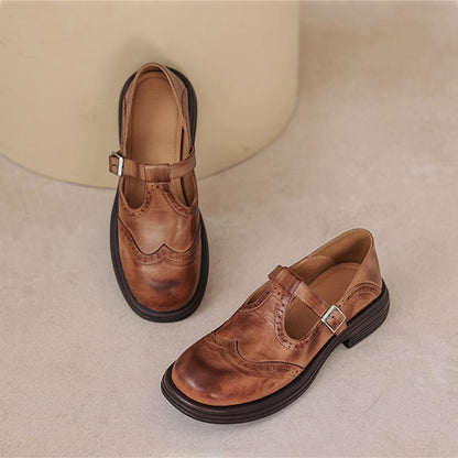 Mattea | Elegantes Mary Janes de Cuero