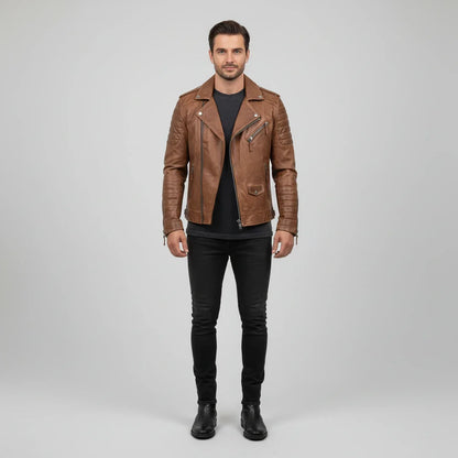 Jeremiah | Winter Zip Up Men Leather jacket