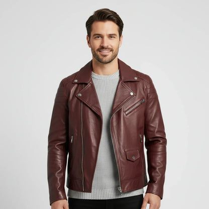 Jeremiah | Winter Zip Up Men Leather jacket