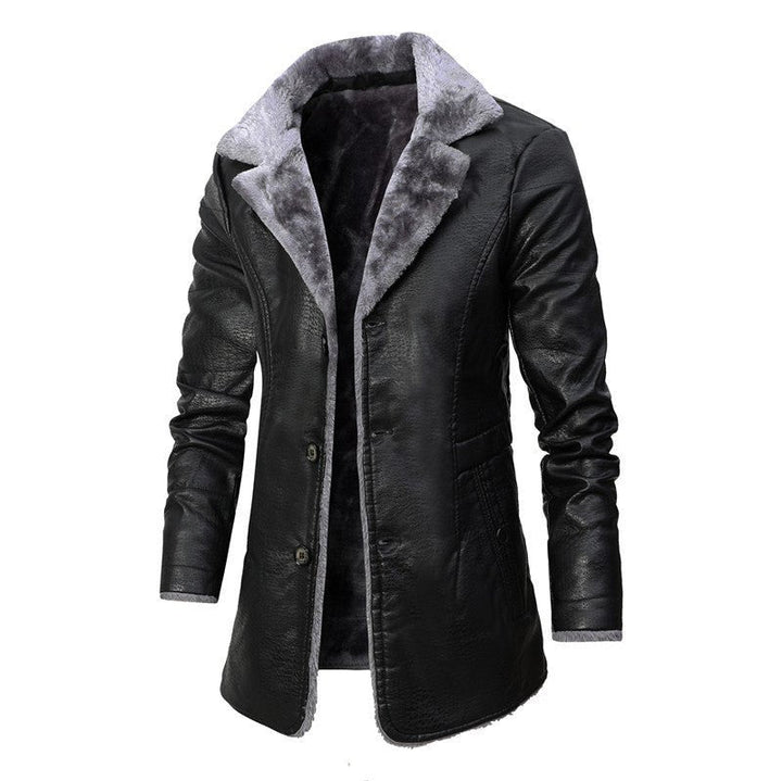 Sherpa Lined Leather Winter Coat