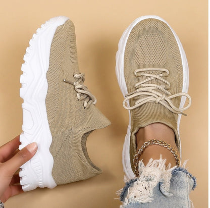 Olivia | Zapatillas de running de punto elástico sin cordones para mujer