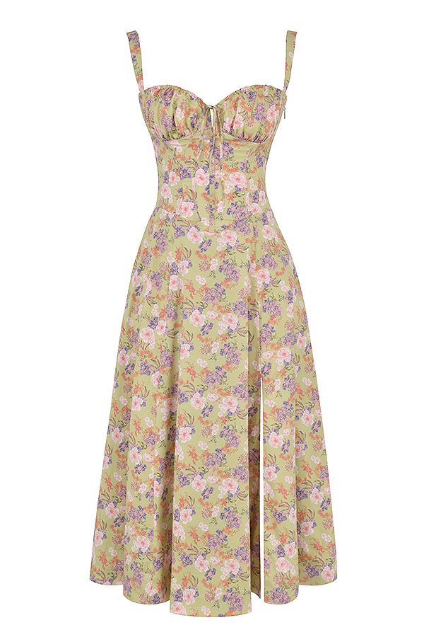 Bonnie | Floral Chic Corset Midi Dress